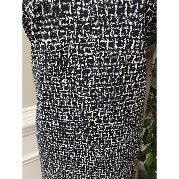Michael Kors Pencil Dress Women XL Black Beige Textured Gold Zip Back Sleeveless - Picture 12 of 14
